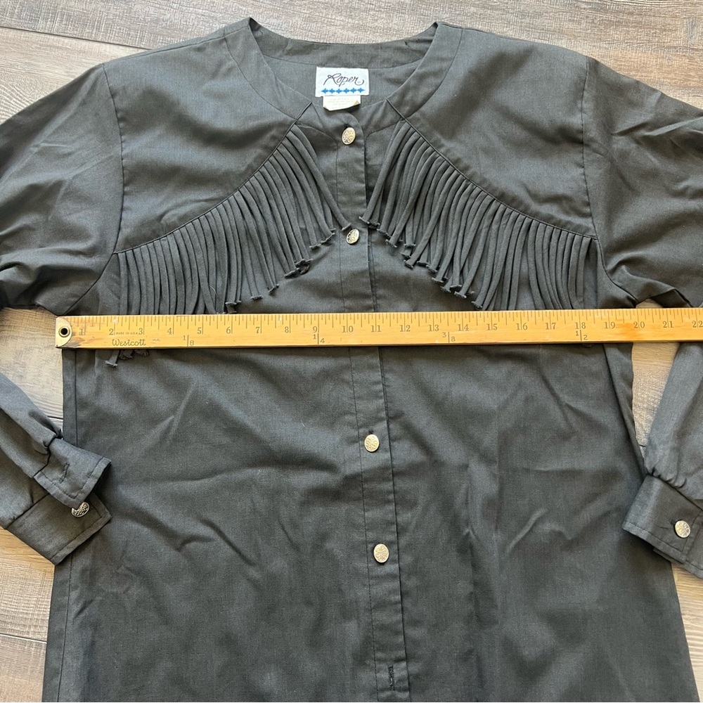 Roper Button Down Gray Medium Fringe - image 6